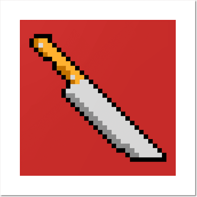 Pixelated Chef's Knife Wall Art by Zeroeroroo